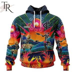AFL Carlton Football Club Special NAIDOC Week 2024 Keep The Fire Burning Design Hoodie