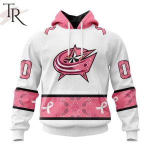 NEW] Personalized NHL Columbus Blue Jackets In Classic Style With Paisley! IN OCTOBER WE WEAR PINK BREAST CANCER Hoodie
