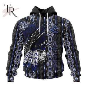 NHL Vancouver Canucks Special Skull Native Design Hoodie
